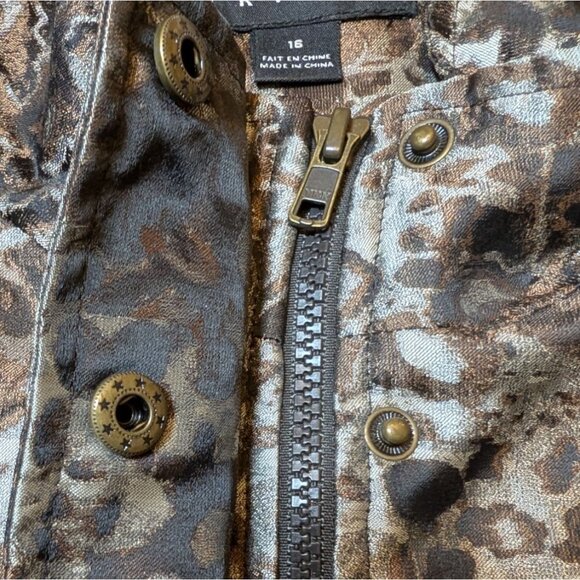 Tribal Jacket Animal Print Leopard Allover Print Edgy Statement Womens Size 16 - Picture 6 of 9